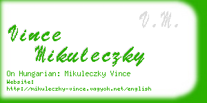 vince mikuleczky business card